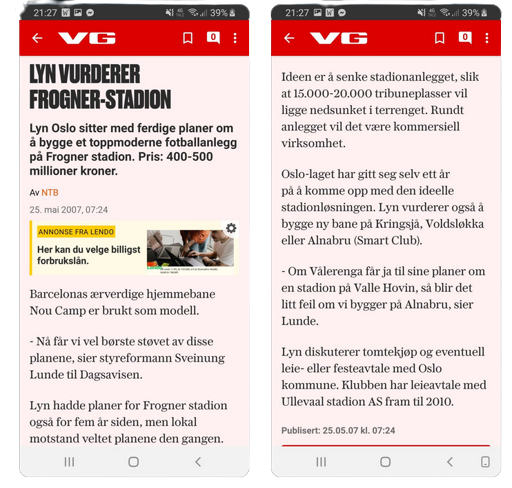 Bilde av avisutklipp omkring saken